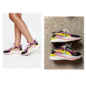 Puma Women's Sz 7.5 S-Curve Sunset Athletic Walking Multicolor Cushion Sneakers